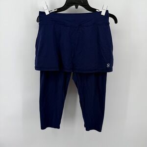 Sofibella Skirted Capri‎ Leggings Women's Medium Blue Athletic Tennis Golf